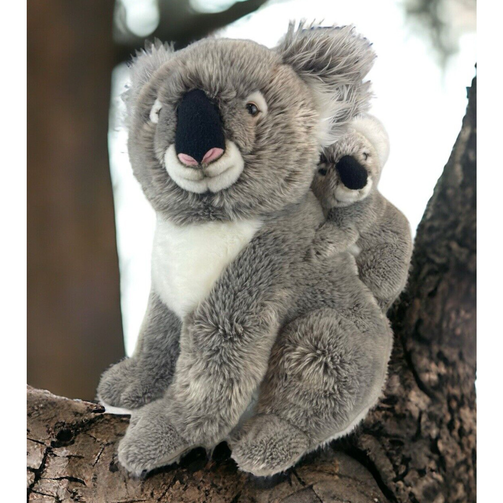 Magnussen Home Koala Bear & Baby Plush Safe Our Space Stuffed Animal Realistic